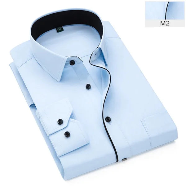 Men's clothing Wedding Shirt Long Sleeve Men Dress Shirts Man Business Party Solid Casual Shirt Work Wear Formal Slim Male Shirt
