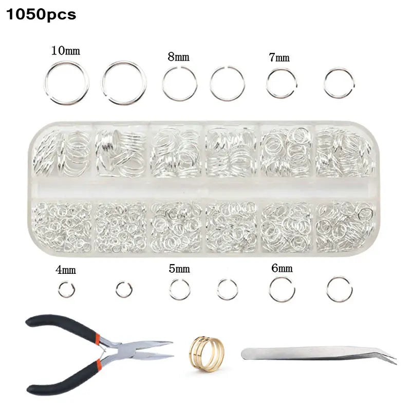 Alloy Accessories Jewelry Findings Set Copper Wire Open Jump Rings Jewelry Making ToolsEarring Hook Jewelry Making Supplies Kit