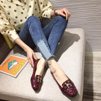 Woman's Flats Casuales for Female Soft Bottom Comfortable Square Head Single Shoes White Black Red Ladies Spring Autumn Loafers