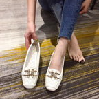 Woman's Flats Casuales for Female Soft Bottom Comfortable Square Head Single Shoes White Black Red Ladies Spring Autumn Loafers