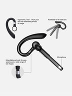 Bluetooth Earphones 5.3 Headphones Stereo Handsfree Noise Canceling Wireless Business Headset With HD Mic For All Smart Phones