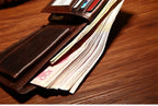 GENODERN Cow Leather Men Wallets with Coin Pocket Vintage Male Purse RFID Blocking Genuine Leather Men Wallet with Card Holders