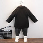 Winter Grid Jackets Boys girls Woolen Double-breasted Baby Boy Trench Coat Lapel Kids Outerwear Coats Wool Coat Winter Overcoat