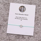 Saint Benedict Wish Bracelet Saint Benedict Charm Red String Protection Bracelet Religious Jewelry Women Men Kabbalah Bracelet