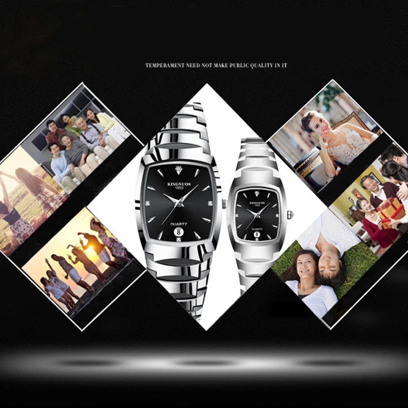 Couple Watches for Lovers Quartz Wristwatch Man Fashion Business Men Watch for Women Watches Tungsten Steel Ladies Watch xfcs