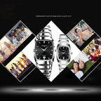 Couple Watches for Lovers Quartz Wristwatch Man Fashion Business Men Watch for Women Watches Tungsten Steel Ladies Watch xfcs