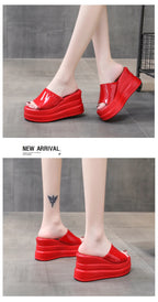 Women Slippers Female Shoes Rubber Beach Slippers For Women Ladies High Platform Flip Flops Red Slides New Summer Shoes Woman