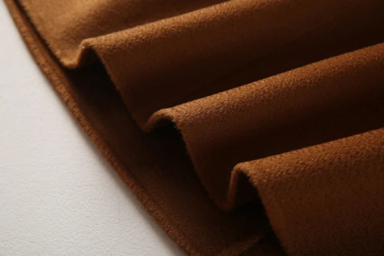 Winter Korean Popular High-end Water Corrugated Woolen Overcoat 2023 Fashion Long Bathrobe Style 100% Wool Jacket Coat Women