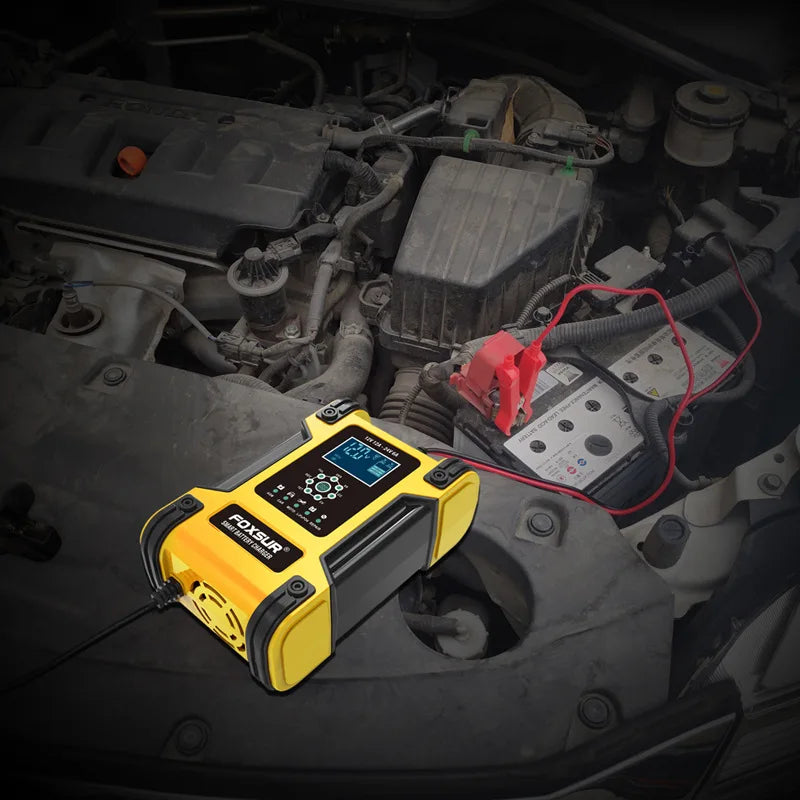 Car Battery Chargers 12A Large Power Full Automatic Smart Battery Chargers 12V 24V Battery Desulfator for Car Truck