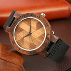 Couple Watch Unique Irregular Geometric Cut Design Men's Wooden Quartz Watches Women Dress Clock Retro Wristwatch Relojes Hombre