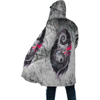 Winter Men For Women Hooded Cloak Darkness Wolf Love Gets you Hurt 3D All Over Prined Fleece wind breaker Warm Hood Cloak