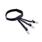 Men's Shirt Stays Adjustable Elastic Shirt Tuckers Garters Shirt Holders with Non-Slip Locking Clamps for Police Military-Black