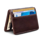 New Arrival High Quality Leather Magic Wallets Fashion Small Men Money Clips Card Purse Thin Cash Holder 3 Colors