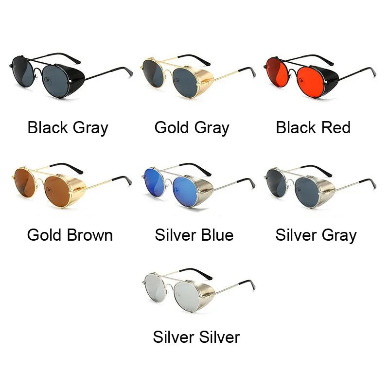 Round Sunglasses Man Woman Brand Designer Vintage Sun Glasses Classic Eyewear For Driving Metal Steampunk Retro Oculos De Sol