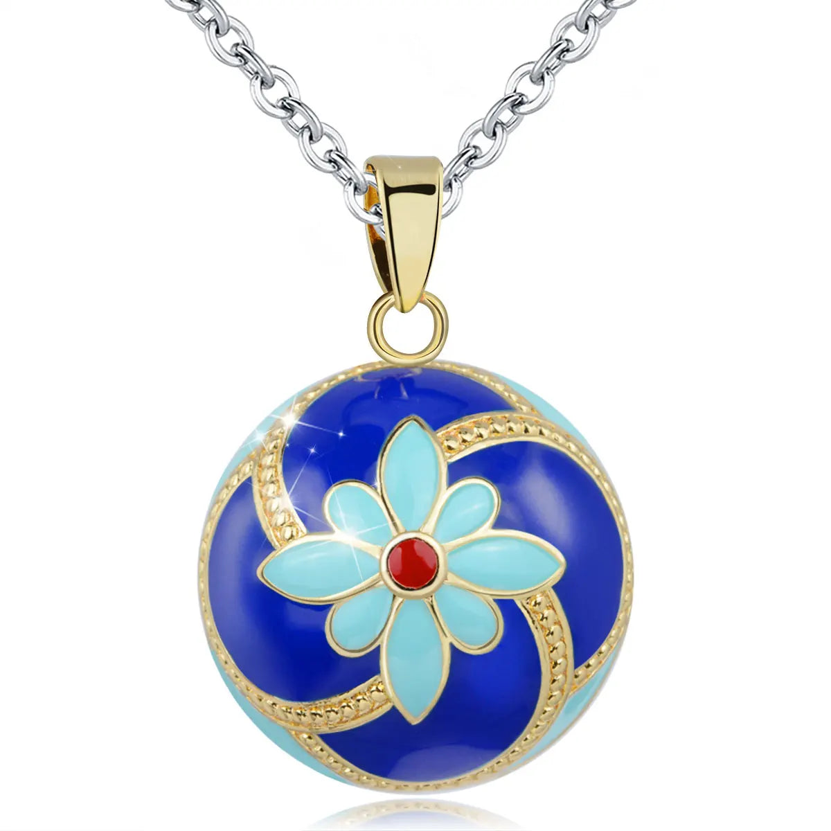 Eudora 1 pc colorful Harmony bola ball Pendant Necklace with Link Chain Pregnancy Ball Jewelry Chime Bola women Jewelry Mom Gift