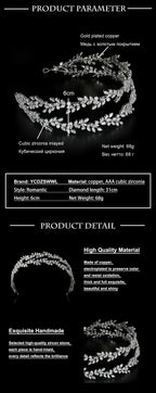 Crystal Headbands Luxury Bridal Crowns Elegant Headwear Prom Hair Wear Wedding Jewelry Cz Tiaras