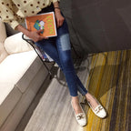 Woman's Flats Casuales for Female Soft Bottom Comfortable Square Head Single Shoes White Black Red Ladies Spring Autumn Loafers