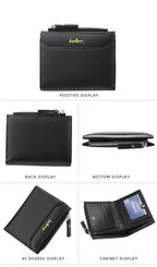 2024 New Men Wallets Free Name Customized Short Male Purse Zipper High Quality Card Holder PU Leather Wallet For Men