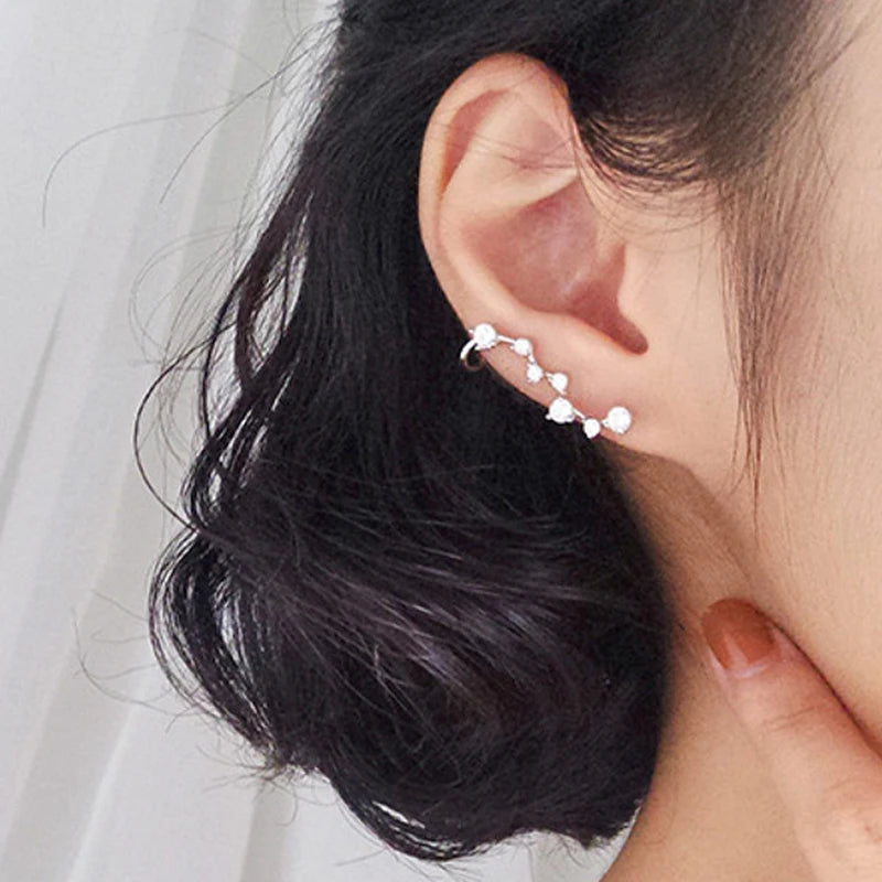 Simple Stylish Star Women Stud Earrings Shiny White Zircon Exquisite Star Square Geometric Female Earring Fashion Jewelry Gifts