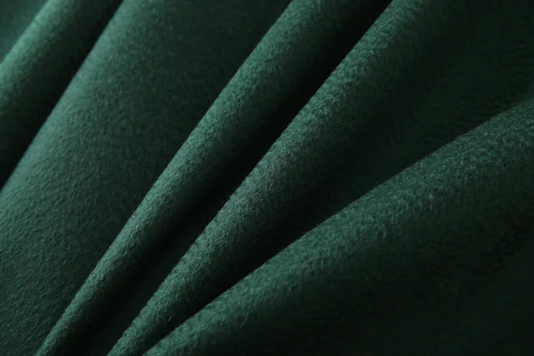 Winter Korean Popular High-end Water Corrugated Woolen Overcoat 2023 Fashion Long Bathrobe Style 100% Wool Jacket Coat Women