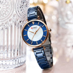 Watches for Women Luxury Brand CURREN Elegant Thin Quartz Wristwatch with Stainless Steel Simple Female Clock