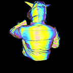 Winter Women Rainbow Reflective Horn Hooded Parkas Down Bubble Coat Puffer Jacket Bling Luminous Cute Hooded Down Jacket Outcoat