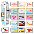 Y2K Charm Cherry Blessings Skirt Balloon Italian Charm Links Fit 9mm Bracelet Stainless Steel DIY Jewelry Making Birthday Gift