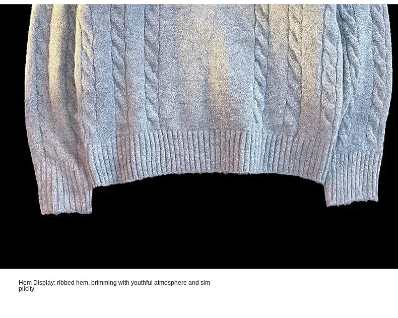 Autumn and Winter New 2024 Men's Casual Fashion Simple V-neck Loose Warm Sweater Men's Home Decoration Casua