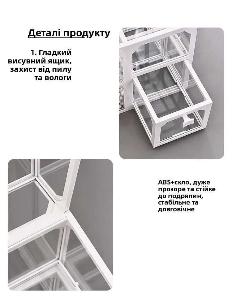 Transparent Cosmetic Storage Box Desktop High-End Dustproof Cover Carents eup Skincare Lipsti Organizer Box