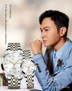 OLEVS 9931 Top Original Couple Watch Stainless Steel Rhombus Mirror Design Luxury Quartz Watch for Men Women Lover's Wristwatch