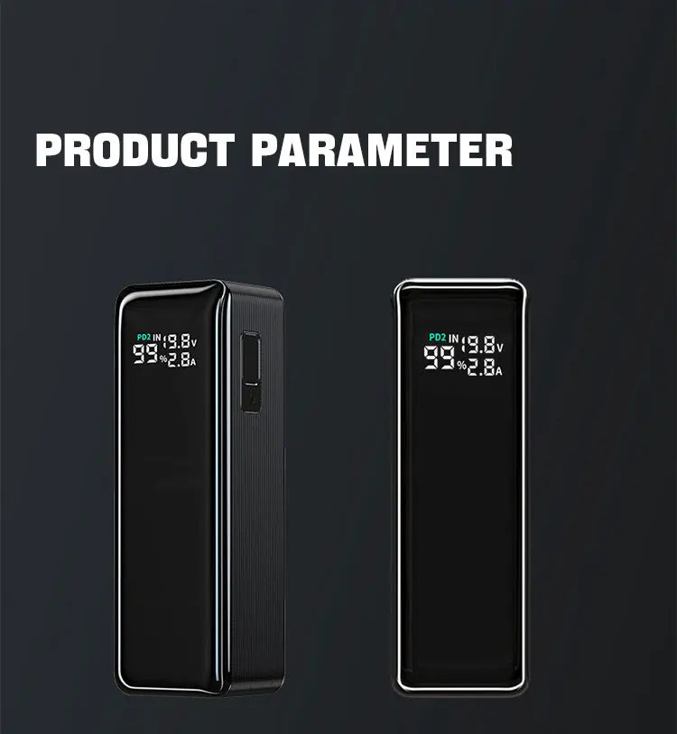 160W Power Bank 30000mah TFT Digital Display PD100W PD QC SCP PD80W+PD80W Laptop Phone Earphone Portable Two Way Fast Charging