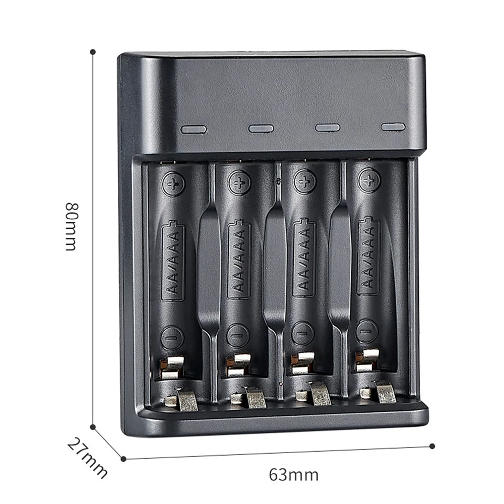 Battery Charger 4 Slot Intelligent Fast Charge With LED Indicator For 1.2V NiMH NiCd AAA/AA Rechargeable Batteries USB Charger
