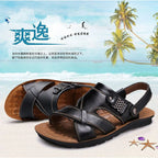 2024 New Men's Sandals Luxury Genuine Leather Men Shoes Casual Non-slip Beach Slippers Comfortable Open Toe Men Sandalias 38-47