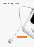 20000mAh Power Bank Suitable IPhone Huawei Xiaomi Portable Battery  Fast Charging Built-In with 4-Wire Digital Display External