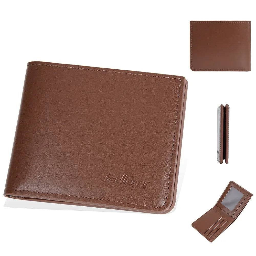 Men's PU Wallet, High - Quality Leather - Like, 6 Magnetic Slots + 1 Banknote Slot, Zipper Coin Pocket, ID Card Window