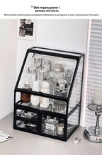 Transparent Cosmetic Storage Box Desktop High-End Dustproof Cover Carents eup Skincare Lipsti Organizer Box