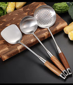 Kitchen Utensil Set 7 Piece 304 Stainless Steel Cookware Set Rosewood Handle Spatula Household Cooking Baking Tools
