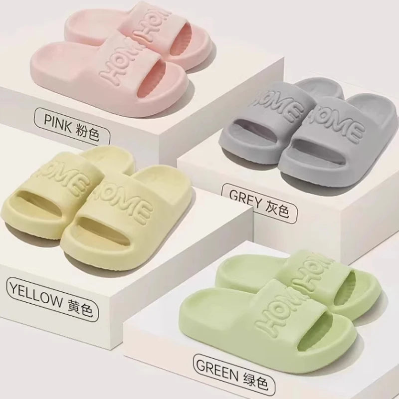Slippers Woman  Cute Home Bear 2025 Summer Beach Slides Indoor Soft Sole Non Slip Eva Sandals Men Male Flip Flops Shower Shoes