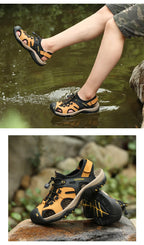 Men's Comfortable Beach Sandals Handmade Genuine Men's Shoes Fashion Men‘s Sneakers Sale Summer Men's Sandals Outdoor Non-slip