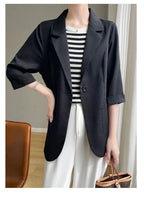 Women's Fashionable fashion Notched Collar Long Sleeve Ladies Outerwear Stylish Tops Women Thin Black Blazers Suit 2025
