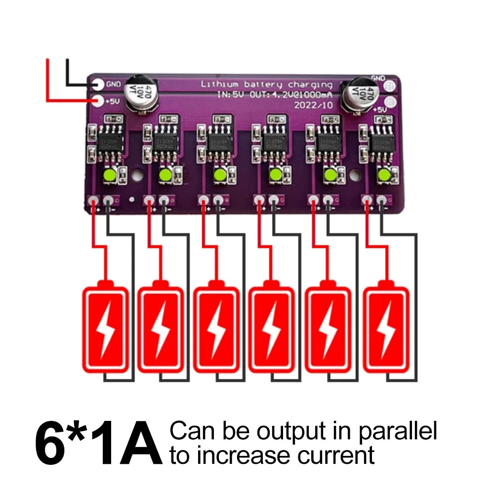 Charging Module PCB Circuit Board Charger Array 5V Input for 18650 4.2V Lithium Battery Electric Scooter Accessories