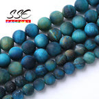 Matte NaturalMatte Natural Blue Tiger Eye Stone Bead Blue Tiger Eye Stone Beads For Jewelry Making Round Loose Beads DIY Bracelets Accessories 4 6 8 10 12mm 15" Stran