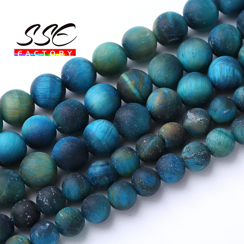 Matte NaturalMatte Natural Blue Tiger Eye Stone Bead Blue Tiger Eye Stone Beads For Jewelry Making Round Loose Beads DIY Bracelets Accessories 4 6 8 10 12mm 15" Stran