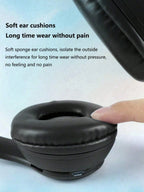 Foldable wireless Bluetooth headphones, over-ear heavy bass headphones