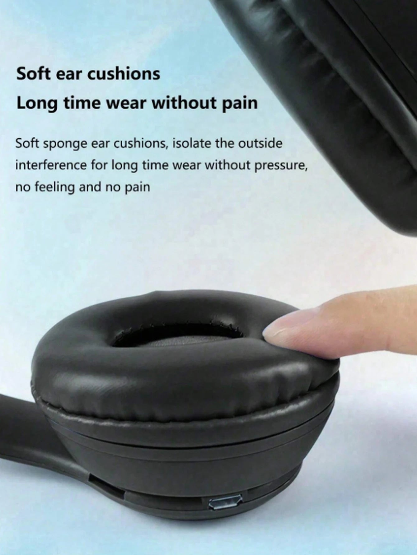 Foldable wireless Bluetooth headphones, over-ear heavy bass headphones