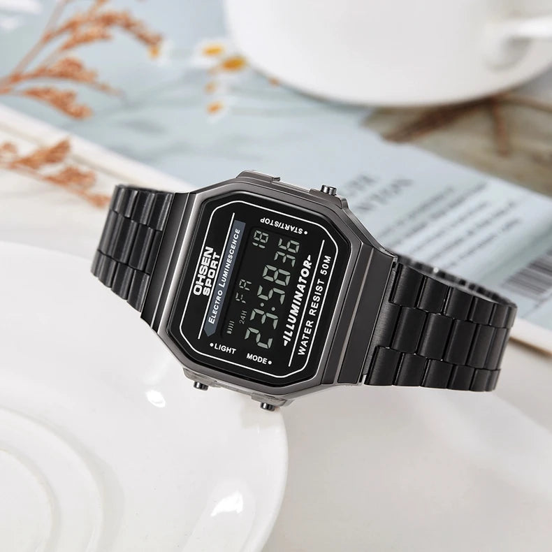 Digital Watches for Women Luxury Gold Ladies Sport Watch reloj mujer Stainless steel Electronic Watch Alarm Clocks Gifts