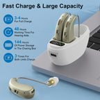 Auxiliary headphones, sound amplifier, noise reduction, adjustable volume, hanging ear with charging case