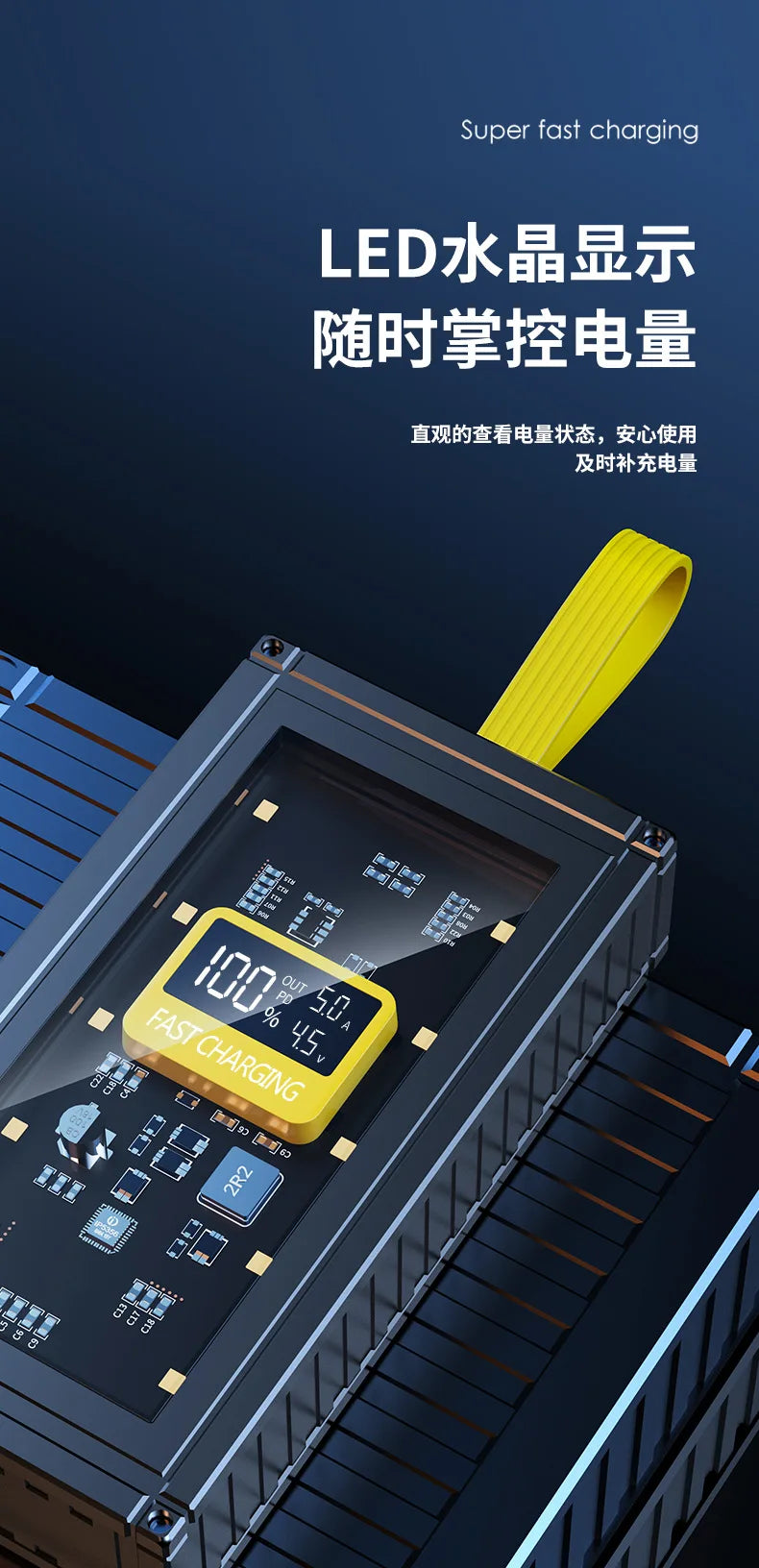 PowerBank 50000mAh 30000mAh 20000mAh Spare battery Portable Charger Mobile External Battery Fast charging For Camping iPhone