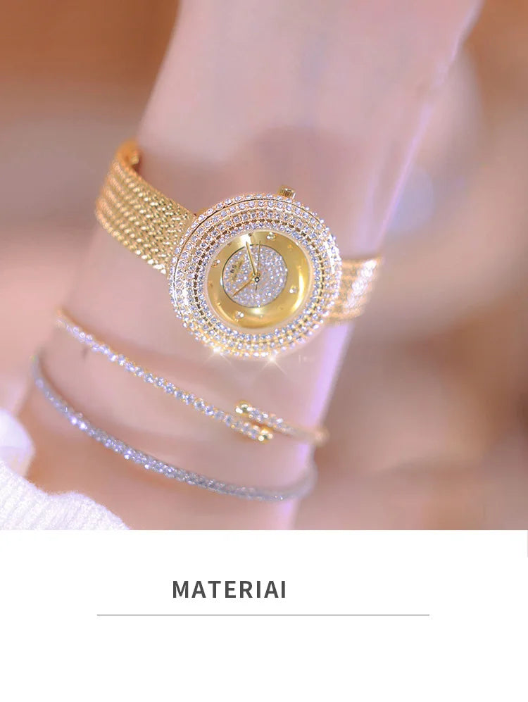 Fashion Luxury Watches For Woman New Vintage Golden Women's Wristwatches Ladies Dress Quartz Clock High Quality Relogio Feminino