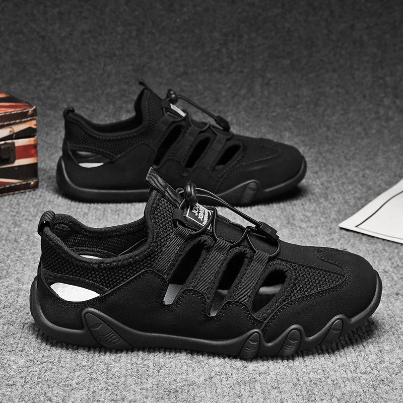 Men's Summer Sandals, Breathable and Comfortable, Cut Out Slip-On Driving Shoes, Walking Shoes, River Tracing Shoes, Wading Shoes, Beach Shoes, Suitable for Outdoor Use